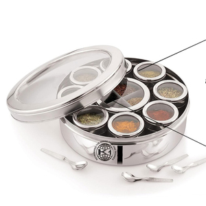 Couvercle en acier inoxydable boîte à épices couvercle boîte à épices en acier de haute qualité couvercle coloré meilleure qualité boîte à épices en acier roi international - Product Image 1