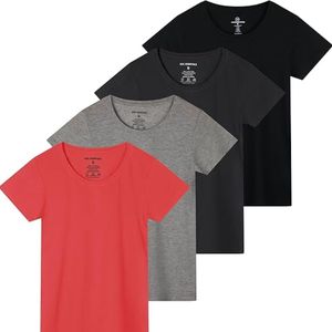 เสื้อยืดคอกลมแขนสั้นผ้าฝ้ายทรงคลาสสิกสำหรับผู้หญิงใส่ฤดูร้อน - Product Image 1