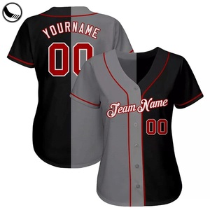 Camisetas de Béisbol y Sóftbol Personalizadas al por Mayor, Cuello en V, Uniformes Unisex, Transpirables, Antibacterianas, Protección UV, Nombre del Equipo - Product Image 1