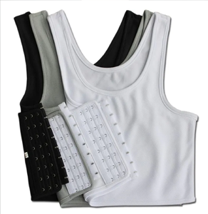 เสื้อกล้ามรัดหน้าอกทรงแบน สำหรับสาวเลสเบี้ยน ชุดชั้นในฤดูร้อน เสื้อกล้ามทรงสั้น บรากระชับทรง ผ้าสแปนเด็กซ์พิมพ์ลาย - Product Image 3