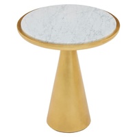 Taburete Decorativo de Metal y Mármol de Diseño Maravilloso, Estilo Art Deco, Hecho a Mano, Forma Redonda, Tamaño Mediano, Superventas