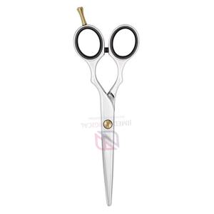 Ciseaux de barbier en acier inoxydable de qualité supérieure, repose-doigts réglable en or, réutilisables, de haute qualité, tranchants et émoussés pour couper les cheveux - Product Image 3