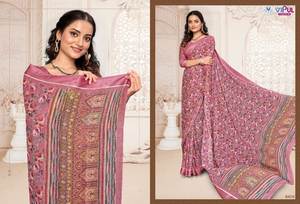 Beau saree léger en soie pure douce et imprimé numérique - Product Image 3