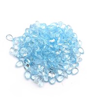 Lote de 104 Piezas de Topacio Azul Cielo Natural, Corte Pera, 4x6mm, Certificado IGI, para Joyería