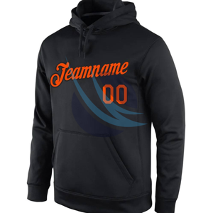 Sweat à capuche de baseball noir pour homme avec poche kangourou, tissu en coton confortable, idéal pour les vêtements de sport ou les sweats à capuche de basketball - Product Image 2