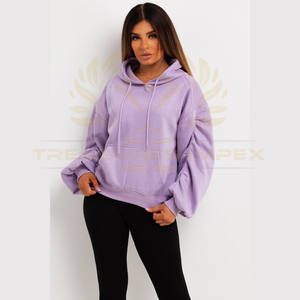 Sudaderas con Capucha de Punto para Mujer, Ropa Deportiva Personalizada de Alta Calidad, Hombros Caídos, Casual, Cálida, 100% Algodón, Estilo Urbano - Product Image 2