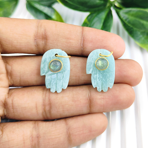 Amazonita Buda Tallado a mano Piedra preciosa Curación espiritual Encanto Colgante - Product Image 1