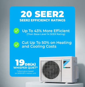 Ready to Ship Daikin® 12,000 BTU Oterra 20 SEER2 MiniSplit Heat Pump System R32 115V Inverter Wall Mounted Single Zone AC - Product Image 3