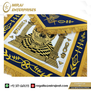 Vente en gros MACHINE D'OR BRODERIE-TABLIER MASTER MASON BLUE LODGE Tablier maçonnique Master Mason - Product Image 4