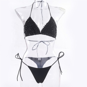 New 2023 Wholesale Brazilian Triangle <strong>Bikini</strong> Diamond Pearl <strong>Bikini</strong> Sexy Micro Mini <strong>Bikini</strong> <strong>Thong</strong> Split Biquini <strong>Swimsuit</strong> - Product Image 4