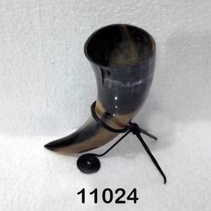 100% chope de bière en corne de buffle polie de style viking naturel avec support - Product Image 4