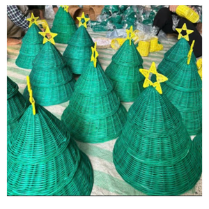 Adornos de Campanas de Ratán Tejidas a Mano, Juego de Decoración Navideña Ecológica - Product Image 6