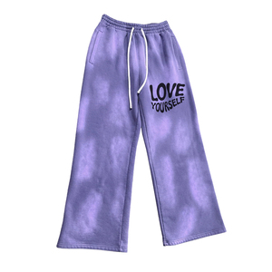 Best Quality <b>Men's</b> Joggers <b>Flare</b> Sweat Pants Acid Washed Sun Fad Sweatpants <b>Trousers</b> For <b>Men</b> With Custom Logo Design - Product Image 4