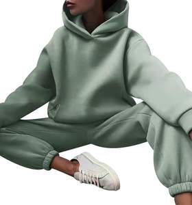 2025 femmes solide Streetwear survêtement ensemble personnalisé respirant Polyester/coton mélange polaire vente chaude conception tendance - Product Image 6