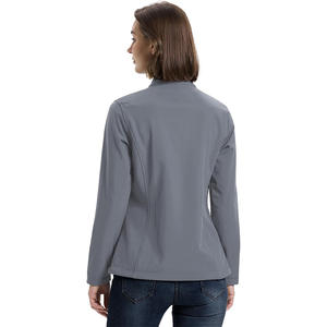 Chaqueta cortavientos Softshell personalizable ligera para mujer impermeable a prueba de viento tiras reflectantes duraderas cremallera algodón - Product Image 2