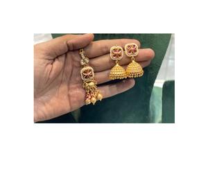 Conjunto de Collar y Aretes Chapados en Oro de Primera Calidad con Aspecto Realista, Colección Clásica para Bodas, Fiestas, Compromisos y Festivales - Product Image 2