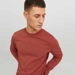 Sweat-shirt en coton personnalisé pour hommes Slim Fit pull à manches longues décontracté hiver pull en polaire à col rond chemise vierge - Product Image 2