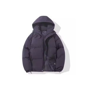 Chaqueta acolchada de invierno personalizada para hombre, abrigos de pato impermeables de alta calidad, abrigos gruesos y cálidos con capucha y cuello levantado, prendas de vestir exteriores negras de talla grande - Product Image 1