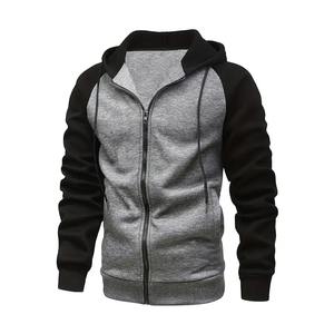 Printemps automne hommes veste à glissière polaire couleur correspondant sweats à capuche décontractés cordon poche zippée sweats hommes vêtements de sport manteaux - Product Image 3