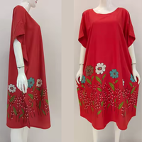 Vestido de verano corto y cómodo para todos los días Material fresco ligero con cierre de cintura elástica Hasta la rodilla Precio económico