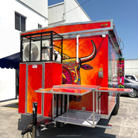 Remorque de restaurant mobile commerciale avec plaque chauffante, friteuse, évier, hotte d'extraction et système de caméra pour festivals, marchés et parcs alimentaires
