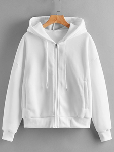 Breathable Soft Customized Design Men's Winter Zipper Hoodie Solid Color Pocket Solid Design Quick Dry Casual Wear Hoodies - Product Image 3