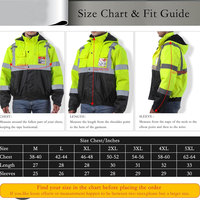 Chaquetas de Seguridad de Nailon Transpirable de Alta Visibilidad para Hombre, Resistentes al Viento e Impermeables, con Forro Polar para Trabajar