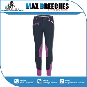 Latest Fashion Equestrian Clothing Comfortable Leather Breeches With Silicone <b>Knee</b> <b>Patch</b> Nylon Jodhpurs for Riding - Product Image 6