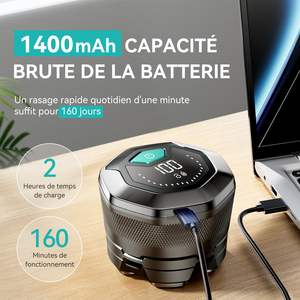 Rasoir Électrique Rechargeable pour Hommes, Tondeuse Rotative pour Crâne Chauve avec Cinq Lames, Utilisation Humide/Sèche, Étanche IPX7, Affichage - Product Image 6
