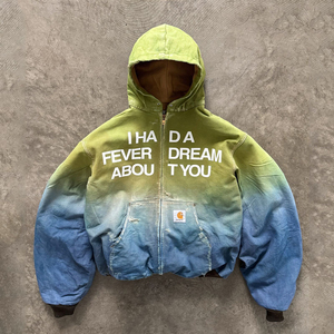 เสื้อฮู้ดดี้ผู้ชายทรงหลวมพิมพ์ลาย ซิปหน้า ไหล่ตก สไตล์สตรีทแวร์ สีสันตัดกัน ผลิตโดย OEM - Product Image 4