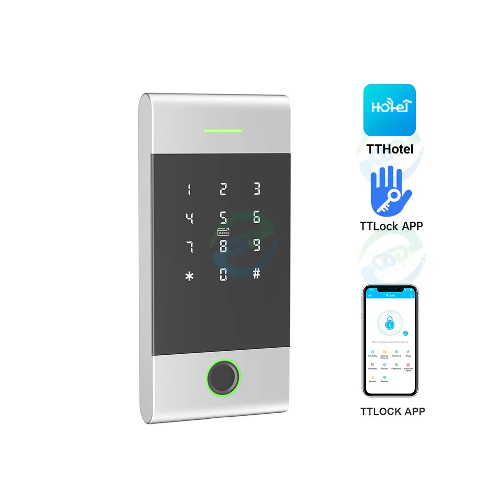 عالية الأداء TTLock باب نظام التحكم في الوصول الكهربائية 12V امدادات الطاقة Rfid تحكم الوصول الرقمي الذكي