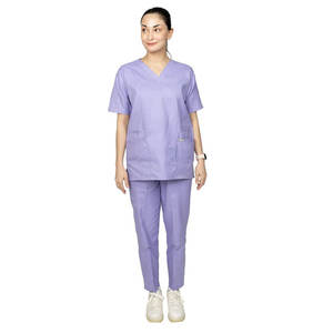 ชุดสครับทางการแพทย์สำหรับผู้ชายและผู้หญิงชุดพยาบาลคอวีแบบแห้งเร็วฉลากออกแบบได้ตามต้องการ - Product Image 1