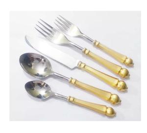 Juego de Cubiertos Metálicos, Cuchara y Tenedor Nuevos, Último Diseño en Cubertería Metálica, Cuchara y Tenedor de Latón, Juego de Cuatro Cubiertos - Product Image 2