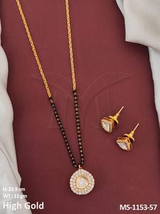 Conjuntos de joyería RTS envío fiesta desgaste Kundan joyería alto oro pulido piedra completa accesorios mujeres joyería conjuntos Mangalsutra - Product Image 3