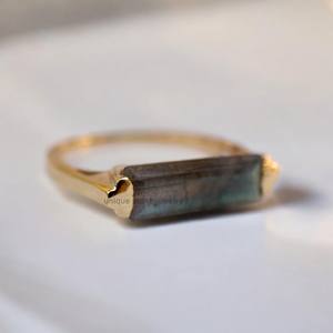 Handmade 925 Sterling <b>Silver</b> <b>Ring</b> Beautiful Labradorite <b>Statement</b> Gold Plated Natural Gemstone Jewelry Bezel Setting Her <b>Ring</b> - Product Image 5