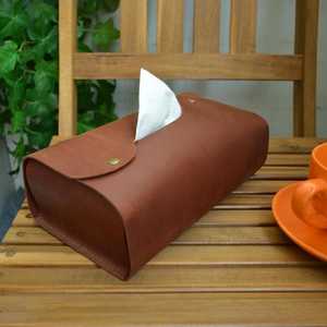 Porte-mouchoirs carré en cuir de haute qualité, personnalisé, fait main, organisateur de serviettes en papier pour restaurant, faible coût - Product Image 2