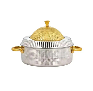 Pot chaud en métal personnalisé avec couvercle et poignée en or Casserole de luxe avec conception OEM et ODM pour service haut de gamme et vente chaude - Product Image 1
