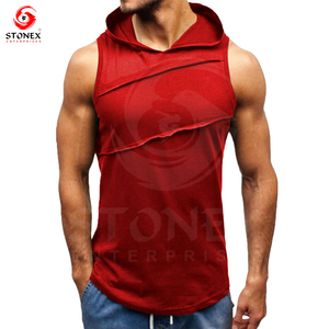Gilet de musculation sans manches à capuche pour hommes Gilet de fitness à séchage rapide Sweat à capuche d'entraînement sportif respirant - Product Image 1