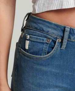 Lâche décontracté taille haute jambe régulière Stretch coton Denim pantalon Baggy large droite Slim Fit jean femmes jean Service OEM - Product Image 4