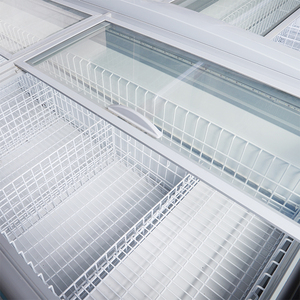 Congélateur de supermarché avec couvercle supérieur coulissant à large vue en verre avant pour présentoir d'aliments surgelés et de crème glacée - Product Image 3