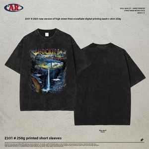 ENDOURABLE SPORTS Summer INS Camiseta de moda para hombre Serigrafía 100% Algodón Lona Manga corta Regular Fit Transpirable - Product Image 3