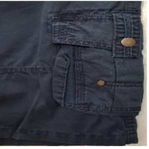 Shorts chino décontractés pour hommes 100% coton sergé Tissus fins avec poche à rabat cargo et braguette zippée Lavés - Product Image 3