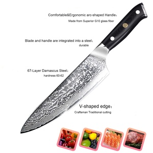 Venta al por mayor personalizado japonés Damasco acero súper hoja de acero inoxidable cuchillo de cocina mango cómodo calidad superior OEM ODM - Product Image 2