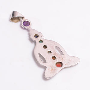 Beautiful 7 Chakra 925 Sterling Silver Classic Pendant Mixed Gemstones Fashion Pendants <b>Charms</b> for Parties Wholesale Available - Product Image 2