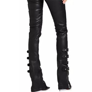 High-Quality Women's Leather <b>Pants</b> with Zippers - Stylish, Comfortable, and Durable for Fashionable and Everyday Wear - Product Image 4