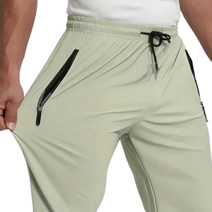 Custom <b>Men's</b> Outdoor Quick Dry <b>Stretch</b> Breathable Lightweight Sports Sweatpants Mid Waist Drawstring Closure Side Pockets - Product Image 3