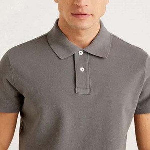 Vêtements pour hommes respirants en coton de conception personnalisée OEM de couleur grise polos de grande taille à manches courtes de style de rue vêtements d'été - Product Image 6