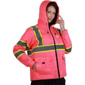 Veste de sécurité d'hiver personnalisée, chemise à manches longues haute visibilité, réfléchissante, construction, sécurité, dur, pour LED flash, coton, classe 2 - Product Image 3