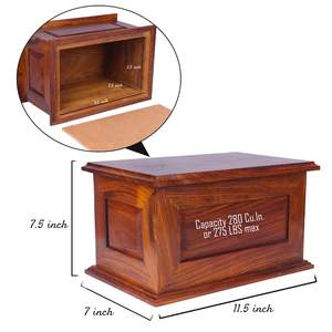 Extra <b>Large</b> Rosewood <b>Wooden</b> Urn <b>Box</b> for Adult Human Ashes Cremations Memorial Burial Funeral Urns - Product Image 6