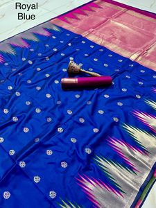 Patola sarees ที่สวยงามด้วยทองคำ zari และ meenakari ทั้งหมดที่มีความคมชัดสูง pallu กับพร้อมกับ zari ชายแดน Saree - Product Image 4